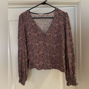 Boden Floral V-Neck Women's Top